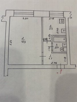 1-к квартира, 1/9 эт., 30м²